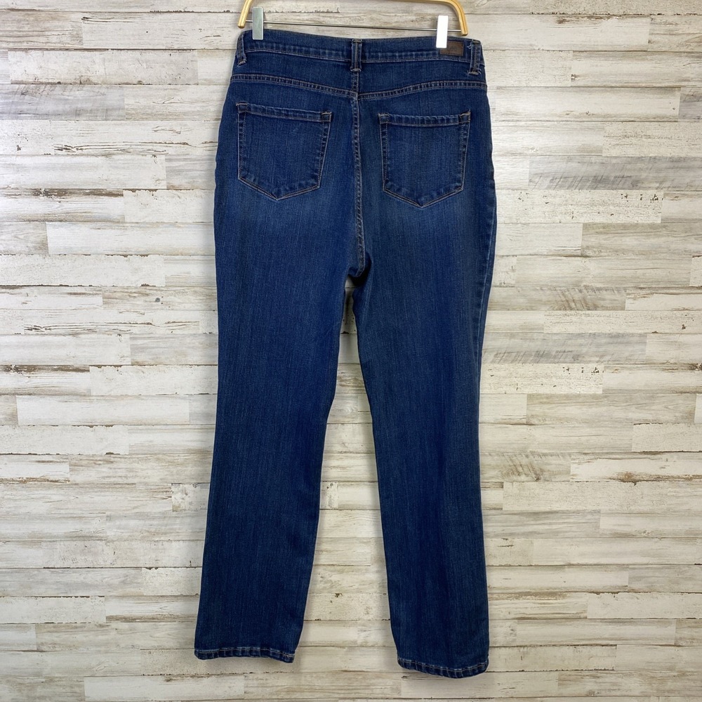 Lee Jeans Women 12M Blue Denim Classic Fit Straight Leg Medium Wash Western - Picture 2 of 12